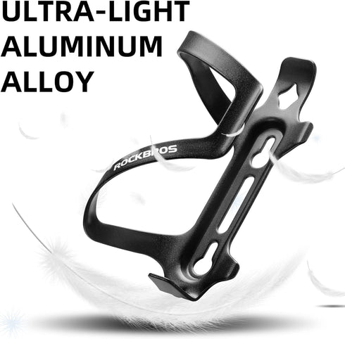 ROCKBROS Alloy Aluminum Bike Water Bottle Holder, Bicycle Cage Brackets, Cup Holder for Road Mountain Bikes, Black