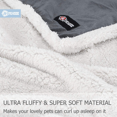Puppy Blanket, Super Soft Sherpa Dog Blankets and Throws, Cat Fleece Sleeping Mat for Small Animals 45x30 Grey