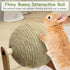 Fhiny Rabbit Scratch Toy, Natural Sisal Scratching Ball for Indoor Pets, Rotating Bunny Claw Scratcher, Kittens, Ferrets