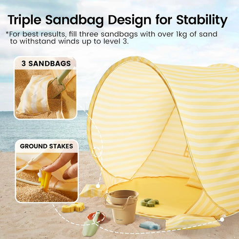 35.4"x27.6"x31.5" Summer Tiny Land Baby Beach Tent Pop Up Baby Tent with UV Protection, Portable Baby Beach Essentials