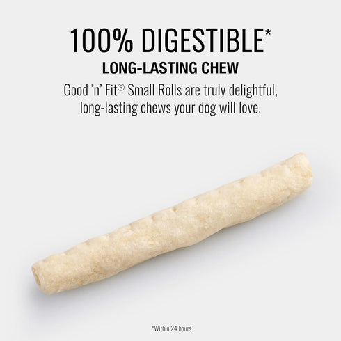 Good ‘n’ Fit Rolls Made with Real Chicken Liver Flavor, 6 Small Rolls, Highly Digestible Rawhide Chews