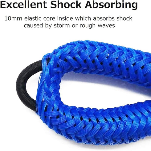 4 Pack Bungee Boat Dock Lines Boat Mooring Rope Boat Accessories Docking Lines for Kayak,Jet Ski,Pontoon,Canoe,Power