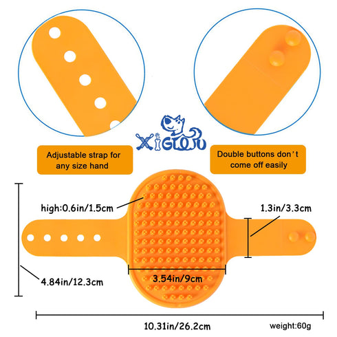 Dog Bath Brush, 2 Pcs Grooming Brush for Shedding Short Haired Dogs, Rubber Bristles for Soothing Massage