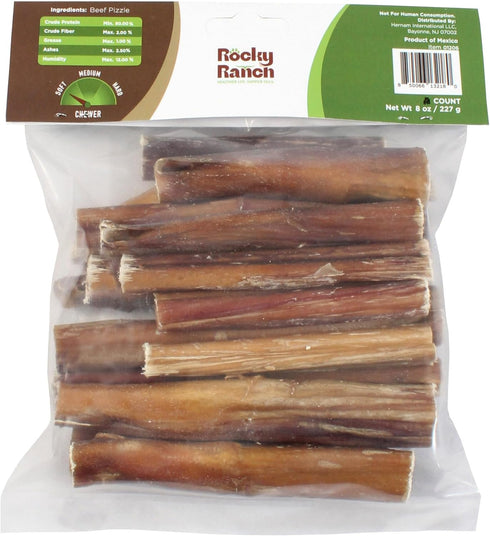 8 oz, Rocky Ranch, Small Bully Sticks, Beef Flavor, Adult Dog, Natural Chew Treats, Dental Care, High Protein. No