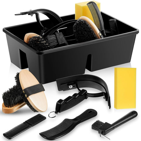 8 Pc Horse Grooming Kit - Includes Grooming Box, Face & Body