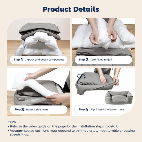 Miguel Waterproof Outdoor Dog Bed for Medium Small Dogs, Easy Clean, 35 Inches, Oxford Pet Bed