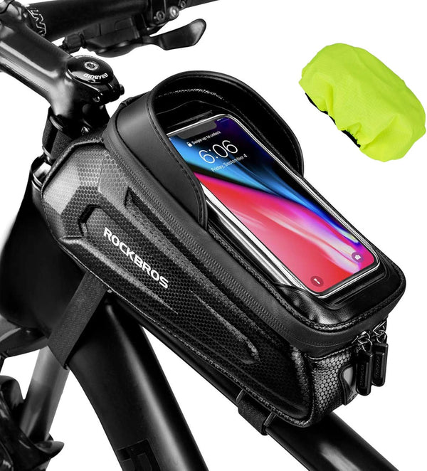 ROCKBROS Bike Bag Phone Mount, EVA Waterproof Bicycle Accessories Pouch for Phones Under 6.8”