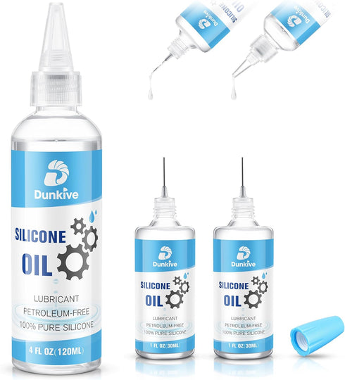 Dunkive 6 oz Airsoft Oil lubricating with Needle Oiler Pure Silicone Lubricant Airsoft