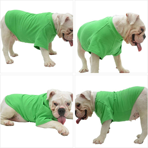 Lovelonglong Pet Clothing - Dog Costumes Basic Blank T-Shirt Tee Shirts for Large Dogs, Green XXXXL