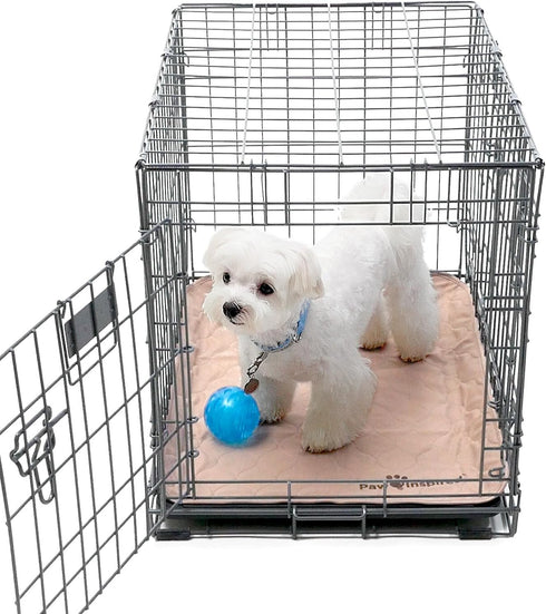 (2 Pack), 24 Inch (24x18 Inch, Pack 2) Paw Inspired Washable Crate Liners for Dogs Leakproof, Non-Slip Pee Pads