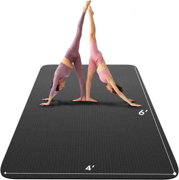 FrenzyBird Large Yoga Mat 6 'x 4' Non-Slip Fitness Mat for Gym and Floor Workouts