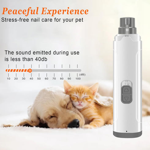 Lyjinbc Trimmer 2-Speed Dog Nail Grinders, Electric Rechargeable Pet Nail Low Noise with LED Light Mode for Large