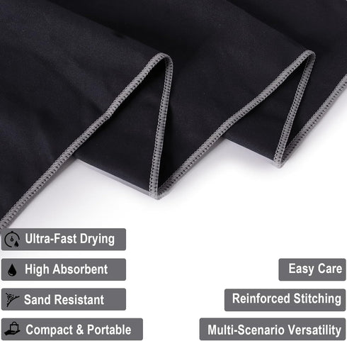 Quick-Drying Microfiber Towel - Ultra-Compact & Lightweight for Gym, Travel, and Camping