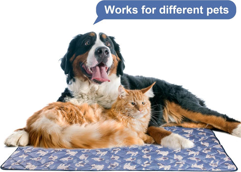 Langsprit Dog Cooling Mat, Washable Non-Toxic Cooling Pads for Dogs & Cats, Summer Sleeping Kennel Mats, Small Ice