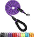 Heavy Duty Dog Leash, 2/4/5/6/8/10 Foot Rope Leash with Padded Handle, Reflective for Small Medium Large Dogs, Purple