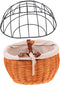 Rattan Woven Bike Basket Sturdy and Pet Carrier for Cats and Dogs