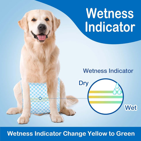 20 Count Disposable Belly Bands for Male Dogs, Puppy Diapers Male with Wetness Indicator, Super Absorbent Soft Male Dog