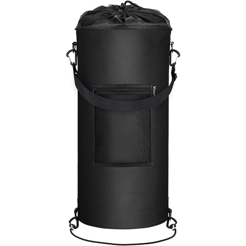 Wizcave Reusable Boat Trash Can - Portable Leakproof Garbage Can with Clips for 10-13 Gal Bags - Classic Black