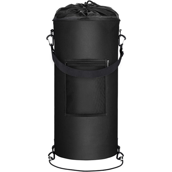 Wizcave Reusable Boat Trash Can - Portable Leakproof Garbage Can with Clips for 10-13 Gal Bags - Classic Black