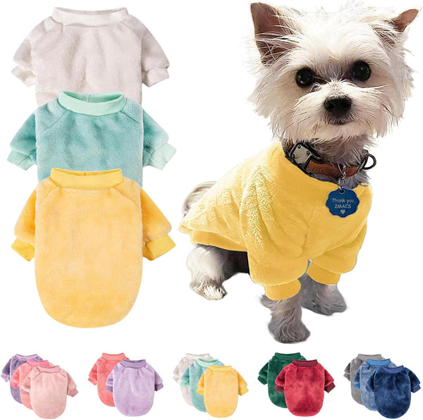 FabriCastle Small Dog Sweater, 3 Count, Ultra Soft and Warm Dog Clothes Coat, Jacket for Small Medium Dogs Boy or Girl