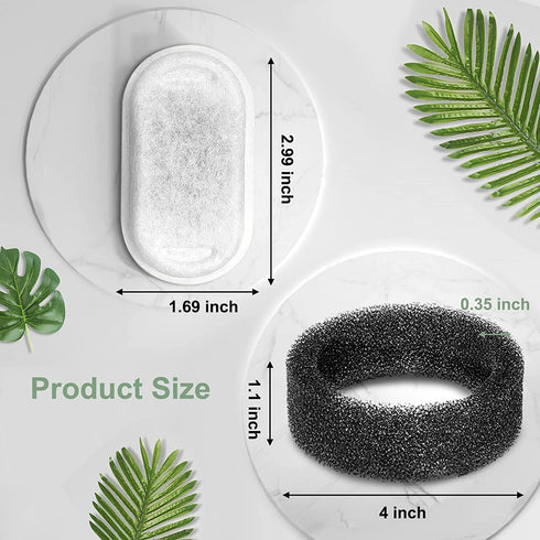 16 16 Cat Fountain Filters - Filters with Sponges Replacement for Stainless Steel Pet Fountain