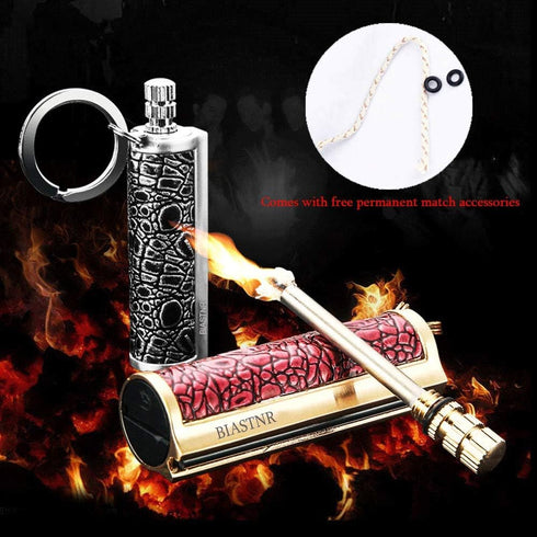 Permanent Match Lighter, Flint Fire Starter Keychain, Emergency Survival Gear for Camping, Hiking