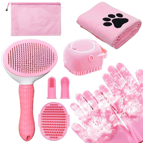 Aiolpy Dog Grooming Kit for Shedding 8-Piece Pet Grooming Supplies with Deshedding Brush,
