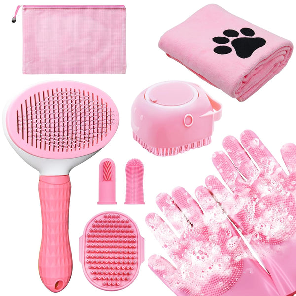 Aiolpy Dog Grooming Kit for Shedding 8-Piece Pet Grooming Supplies with Deshedding Brush,
