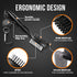 Golf Club Cleaning Brush with Groove Cleaner, Ergonomic Design, Retractable Clip, Extends 2 ft, Black