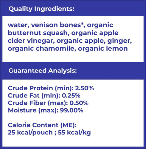 smallbatch Pets Shelf Stable Bone Broth, Venison Recipe with Prebiotics & Adaptogens, Topper for Dogs - 16 Ounce