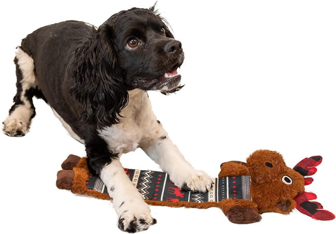 Lazy One Moose Squeaky Dog Toy, Soft Crinkle Toy for Heavy Chewers