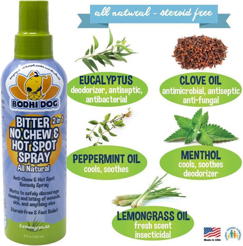 Bodhi Dog 2-in-1 No Chew & Hot Spot Spray - Natural Anti-Chew Remedy, Soothes Hot Spots, Safe for Skin, Made in USA (8