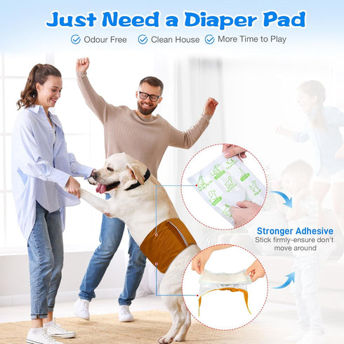 150ct S-150ct) Dog Diaper Liners Super Absorption Dog Diaper Booster Pads Disposable Leak-Proof for Female and Male Fit