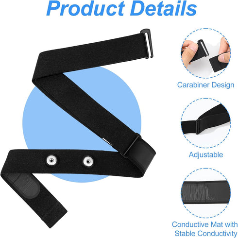 YBEATY Heart Rate Monitor Chest Band Strap Replacement Adjustable Soft Heart Rate Monitor Chest Replacement Strap