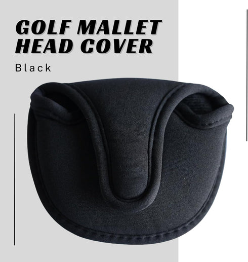 Pacific Golf Clubs Black Golf Putter Headcover, Standard Size Neoprene Club Cover for Mallet Putters