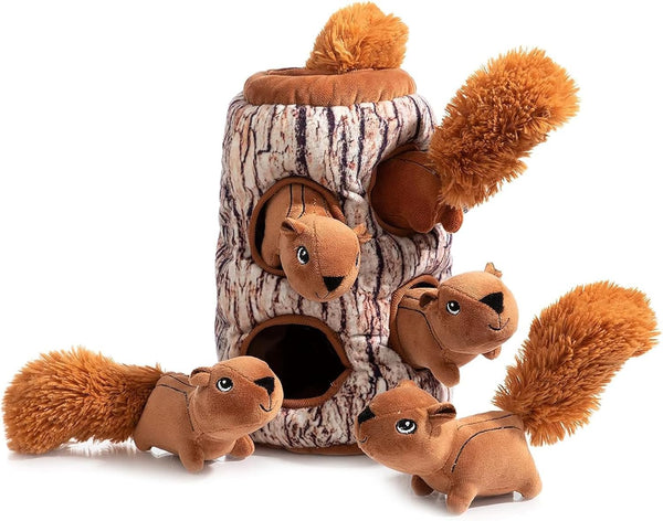 Hollypet Hide and Seek Squeaky Dog Toy, Designed Interactive Puzzle Plush Stuffed