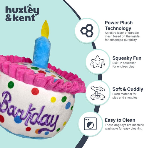 Huxley & Kent Funny Dog Toy - Power Plush Squeaky Toy for Small, Medium & Large Dogs
