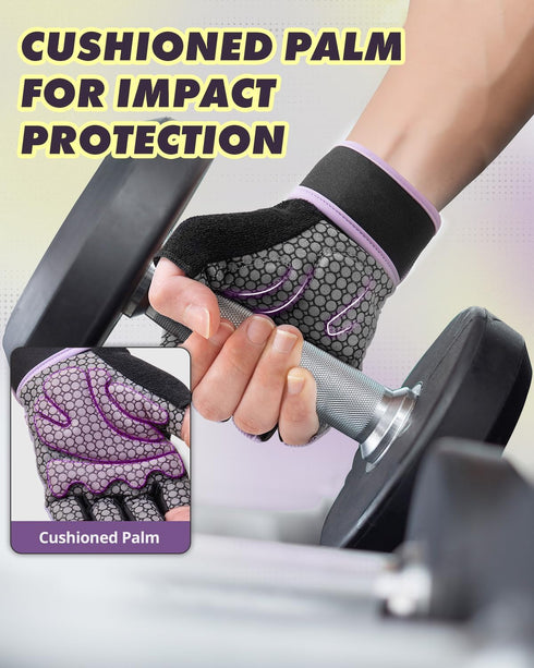 Trideer Weight Lifting Gloves for Women Men with Wrist Support, Workout Gloves Women Full Palm Protection for Gym