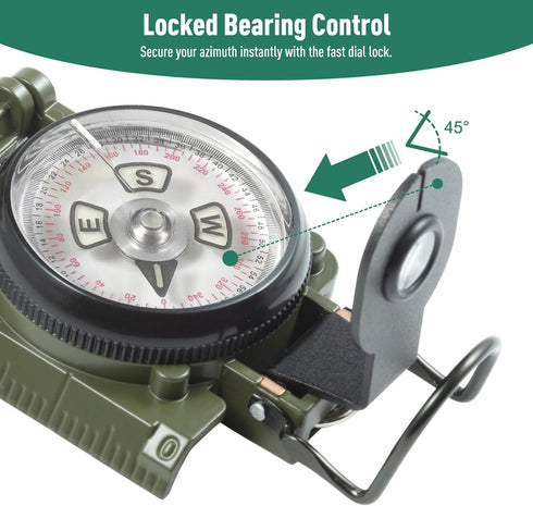 Impact-Resistant Waterproof Military Navigation Compass for Outdoor Adventures