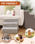Dog Stairs for Small Dogs, 18" H, 4-Step Non-Slip Pet Steps for High Bed Couch, Washable Cover, Grey