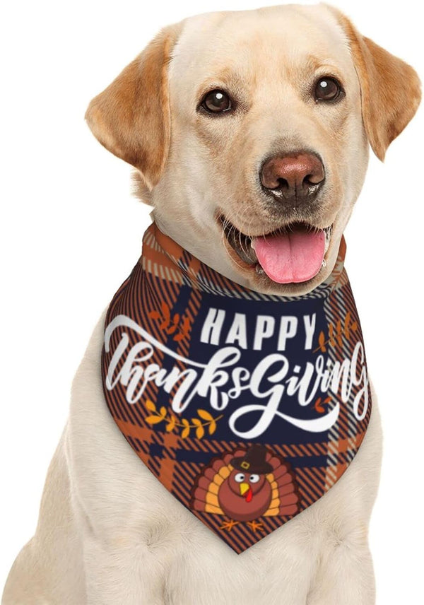 Yilad Thanksgiving Cute Turkey Dog Bandana Scarf Triangle Bibs Pet Accessories Cat Kerchief