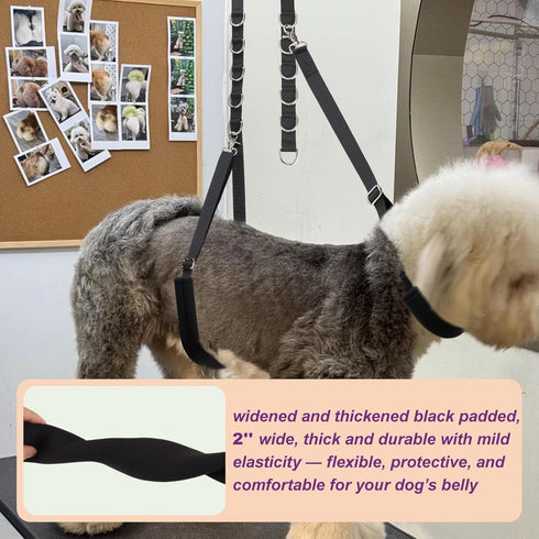 3PCS Set Dog Grooming Belly Strap - Grooming Restraint Adjustable Belly Band Loops Strap with Padded Support & Loop