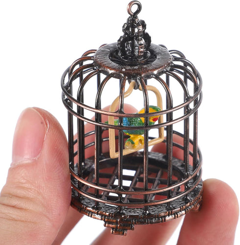NUOBESTY Miniature Birdcage Model, Doll House Birdcage Ornament Decorative Supply for Home Decor