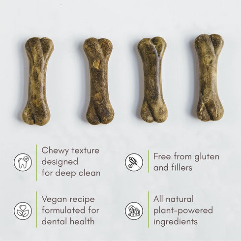 V-dog Vegan Breathbone Teeth Cleaning Dental Dog Bones, Fresh Breath, 8 Ounces, All Natural, Made in USA