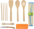 ust Camp Kitchen roll up with 7 Piece Bamboo Utensil Set in a Portable Organizer for Cooking, Camping, and Everyday use by ust