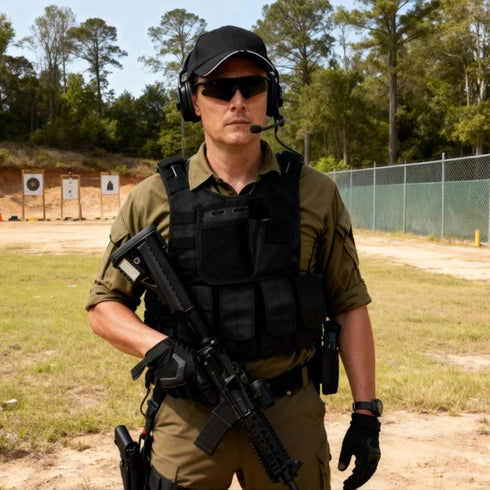 Set Tactical Vest for Men - Airsoft Paintball Gear and Equipment(Black)