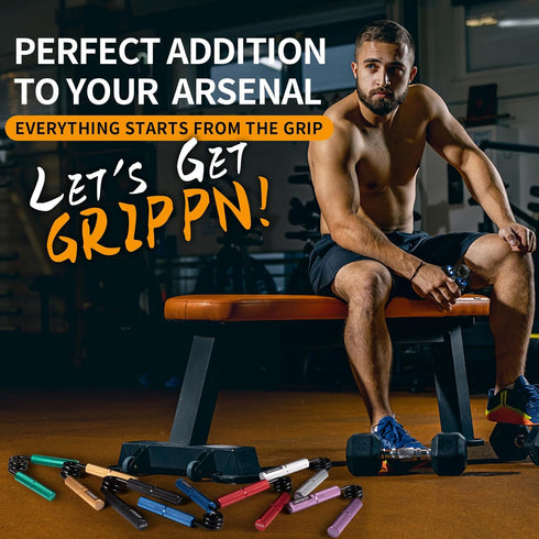 Grip Strength Trainer Set, 50-300LB (6 Pack), Metal No Slip Hand Grip Strengthener for Strength Training