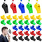50PCS Plastic Coach Whistle with Lanyard Loud Crisp Sound Sports Referee Whistle