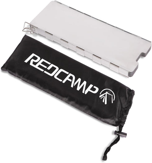 REDCAMP Folding Outdoor Stove Windscreen, 12 Plates Aluminum Camping Stove Windshield