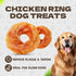 10.58oz Chicken Rings Dog Treats, Natural Chicken Breast Jerky Rawhide-Free Soft Chews Healthy Dog Training Treats